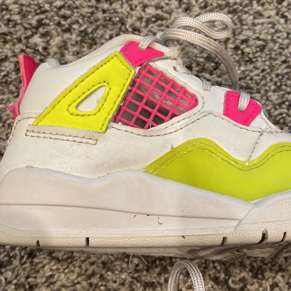 Little kids Jordans size 6C white with neon, pink and neon yellow. Super cute. - Picture 5 of 14